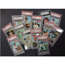 13 - 1970 TOPPS GRADED BASEBALL CARDS - REGGIE JACKSON & F.ROBINSON PLUS OTHERS