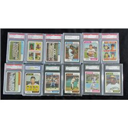 12 - 1974 TOPPS GRADED BASEBALL CARDS - PSA & SGC