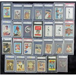 1970's ODD ISSUE GRADED BASEBALL LOT (27 DIFFERENT) KELLOGGS, DELL, TCMA, SSPC