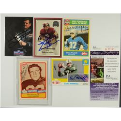 5 - NFL AUTOGRAPHS - MIKE DITKA, DOAK WALKER, EARL MORRALL, THEISMAN & BEDNARIK