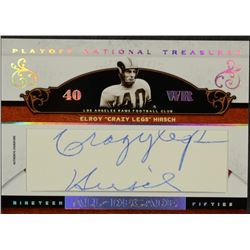 ELROY "CRAZY LEGS" HIRSCH AUTOGRAPHED LAYOFF NATL TREASURES CARD #10 / 15