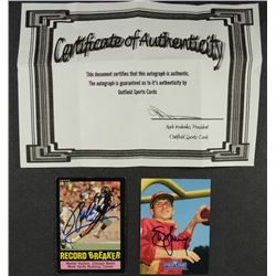 STEVE YOUNG & WALTER PAYTON AUTOGRAPHED CARDS ( 2 CARDS )