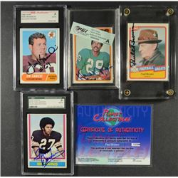 4 - CERTIFIED VINTAGE NFL SIGNATURES - PAUL BROWN, HAROLD JACKSON, , KANICKI &
