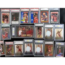 LEBRON JAMES & MICHAEL JORDAN GRADED CARD LOT; 11 - LEBRON & 8 - JORDAN