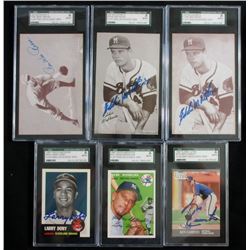 AUTOGRAPHED GRADED DECEASED BASEBALL PLAYER LOT ( 6 ) ALL SGC AUTHENTIC
