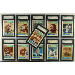 11-SGC GRADED PRO FOOTBALL HOF CARD LOT, TITTLE, JIM BROWN, PERRY