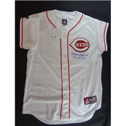 FRANK ROBINSON AUTOGRAPHED WHITE CINCINNATI REDS JERSEY  COA