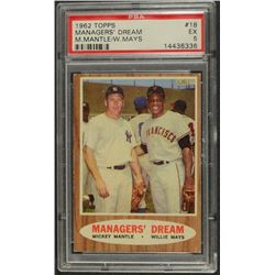 1962 TOPPS #18 MANTLE/MAYS PSA 5