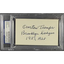 1927, 1928 OVERTON TREMPER BROOKLYN DODGER AUTO 3x5 PSA/DNA