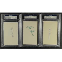 3-PSA/DNA AUTO 3x5; PAUL FLORENCE, JOE GRAVES, CLYDE BECK