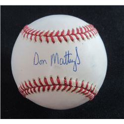 DON MATTINGLY AUTOGRAPHED BASEBALL- AMERICAN LEAGUE BALL