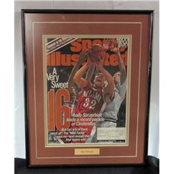 BLUE EDWARDS AUTOGRAPHED SPORTS ILLUSTRATED MATTED & FRAMED 12x15  FRAME