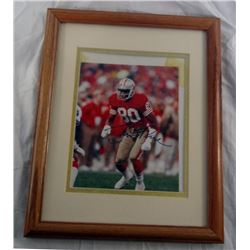 JERRY RICE AUTOGRAPHED 8x10 PHOTO - FRAMED/MATTE 12x15