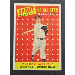 1958 TOPPS #487 MICKEY MANTLE ALL STAR NM-MT, BEAUTIFUL COLOR & GLOSS