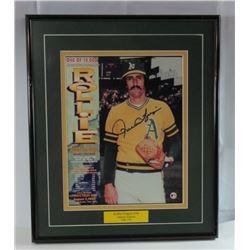 ROLLIE FINGERS AUTOGRAPHED 8 X 10 WITH STATISTICS LIMITED EDITION - Framed