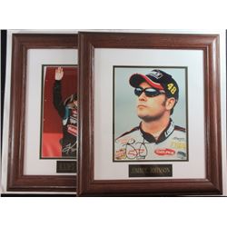 JIMMIE JOHNSON & KURT BUSCH AUTOGRAPHED PHOTO'S, BOTH FRAMED 15 x 17 PIECES