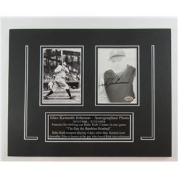 "Si" Johnson Autographed Photo (The Day the Bambino Bombed) 3 1/2 X 5 1/2 matted