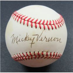 MICKEY VERNON AUTOGRAPHED AMERICAN LEAGUE BASEBALL