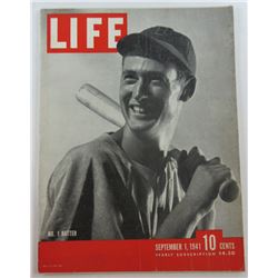 Ted Williams cover Complete Life magazine Boston Red Sox Sept 1, 1941 NO label