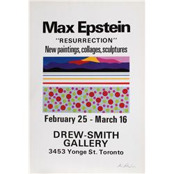 Max Epstein, Resurrection, Exhibition of Paintings, Collages & Sculpture, Serigraph Poster