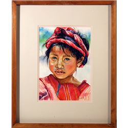 Gayle, Portrait of a Girl, Watercolor Painting