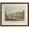 Image 1 : S. Augier, New York in 1834 (Broadway and Canal), Hand Colored Aquatint Etching