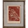 Image 1 : Martin Barooshian, Prize Stallions, Woodcut with Intaglio Etching