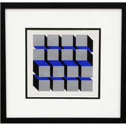 Jose Maria Yturralde, Sixteen Cubes, Serigraph