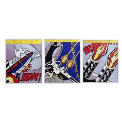 Roy Lichtenstein, As I Opened Fire, Triptych of Offset Lithographs