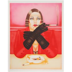 Shimon Okshteyn, Smoking Lady, Serigraph