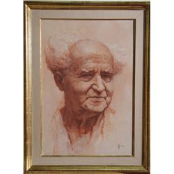 William Weintraub, David Ben-Gurion, Oil Painting