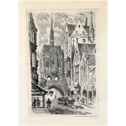 Holmes Engraving Company of Chicago, Street Scene, Aquatint Etching