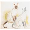Image 1 : Marshall Goodman, Two Siamese Cats, Watercolor Painting Painting