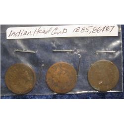 5. 1885, 1886, & 1887 Indian Head Cents.