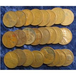 9. Pack of 24 all different date Wheat Cents 1910 thru 1939.