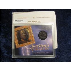 54. Plastic Case stating "Benjamin Franklin Fugio Cent America's First Coin The Benjamin Franklin Ce