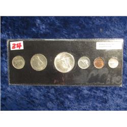 56. 1867-1967 Canada Mint Set in black holder. 80% Silver. Includes Cent to "Canada Goose" Dollar. G