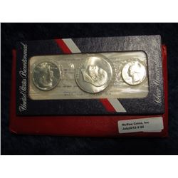 92. 1776-1976 S U.S. Bicentennial Silver Three-Piece Uncirculated Set. Original as issued.