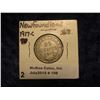 Image 1 : 108. 1917 C Newfoundland, Canada Silver Quarter. F-12.