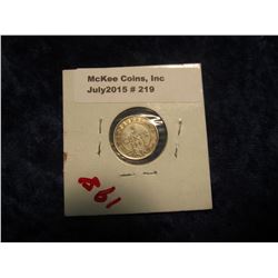 219. 1941C Newfoundland, Canada Five Cent Silver. VF.
