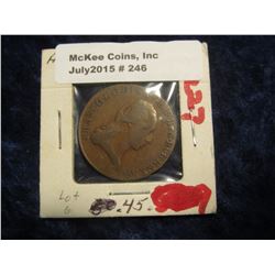 246. 1800 E Austria Three Kreuzer Large Copper. VF.