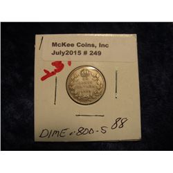249. 1929 Canada Silver Dime. F-VF.