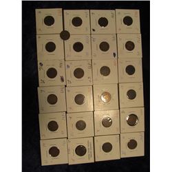 250. (25) Various Indian Head Cents in cardboard holders.