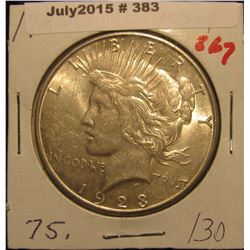 383. 1923 S U.S. Peace Silver Dollar. Uncirculated.