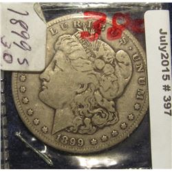 397. 1899 S Morgan Silver Dollar. VG-8.