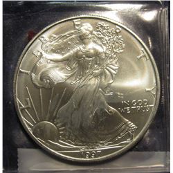453. 1997 U.S. American Eagle One Troy Ounce Silver Dollar. Gem BU.