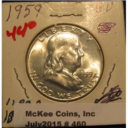 460. 1959 P Franklin Half Dollar. Brilliant unc.