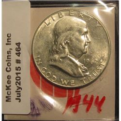 464. 1962 D Franklin Half Dollar. BU. In a Gulfcoast Coins flip.