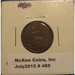 465. 1886 Great Britain Copper Farthing. EF 40.