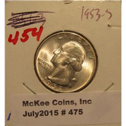 475. 1953 S Washington Quarter. Gem BU.